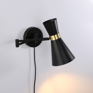 Swing arm wall sconce with plug "SILVA" / "Beat Tall" inspiration by TOM DIXON