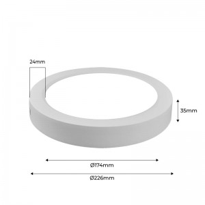 Surface mounted LED ceiling light DOB 18W High Efficiency_Cotas