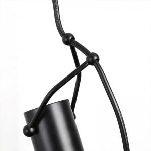 Black pendant lamp for bedroom ceiling Nordic style with long cord and plug