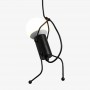 Black pendant lamp for bedroom ceiling Nordic style with long cord and plug