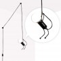 Black pendant lamp for bedroom ceiling Nordic style with long cord and plug