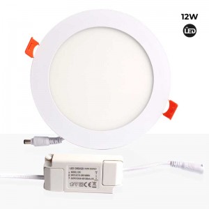 LED downlight plate 12W circular recessed Cut Ø155mm