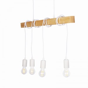 Wooden pendant lamp "Otto" with vintage and rustic style E27