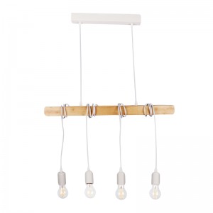 Wooden pendant lamp "Otto" with vintage and rustic style E27