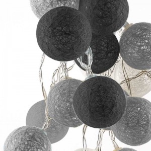 LED Garland cotton balls 20 Balls with USB 3m-IP44-4cm