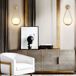 Wall sconce golden crystal ball "Clara".