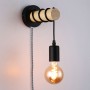Wooden wall light with switch and plug "MILA".