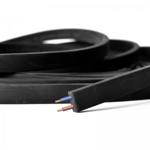 Black Flat Cable 2x1,5mm2 for Custom-made Wreath (sold by meters)
