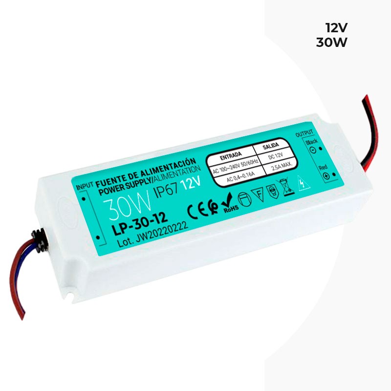 IP67 Waterproof Power Supply 12V 30W