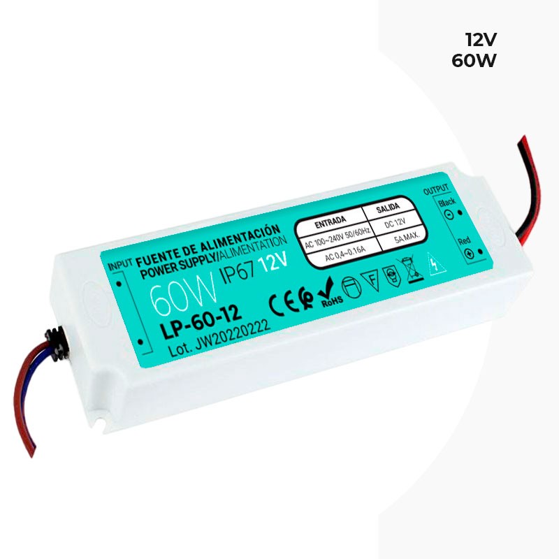 IP67 Waterproof Power Supply 12V 60W