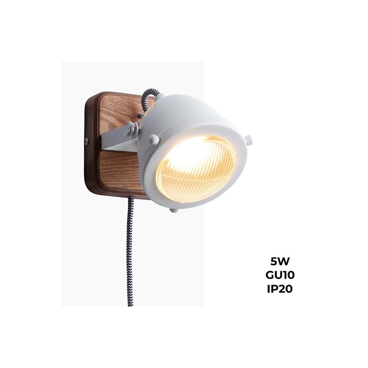 Wall light with socket and switch "MOTT" Bulb included