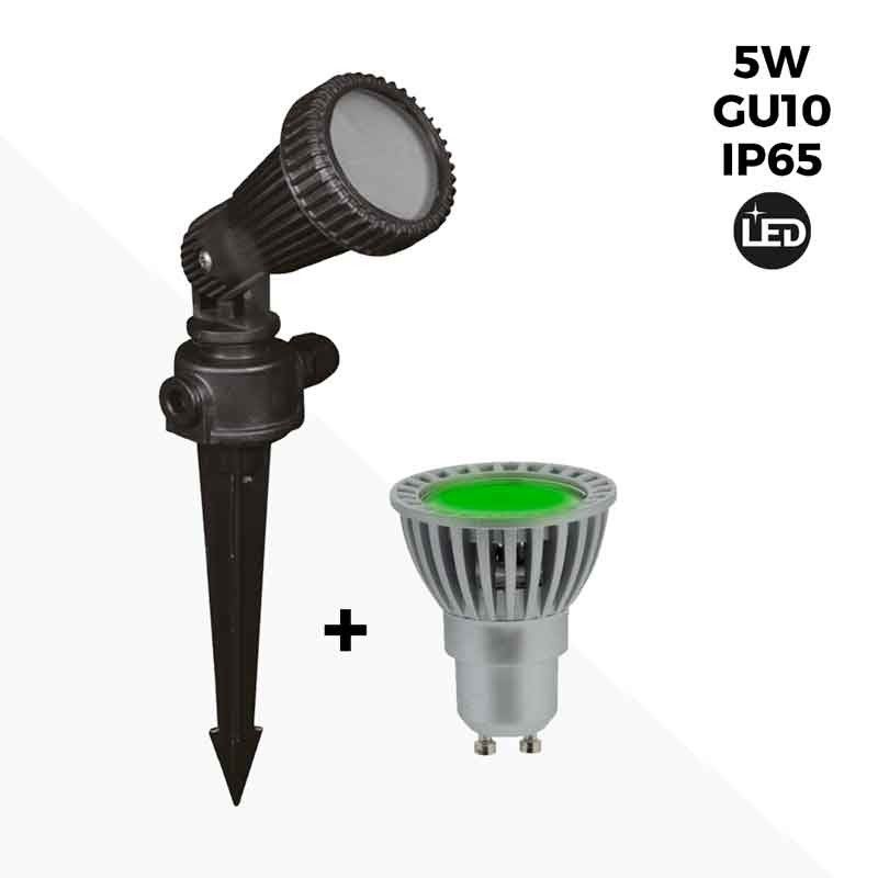 KIT Garden stake + Bulb GU10 LED 5W in green