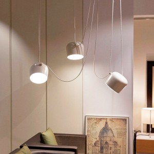 White pendant dining room lamp "BLUS" inspiration Flos Aim