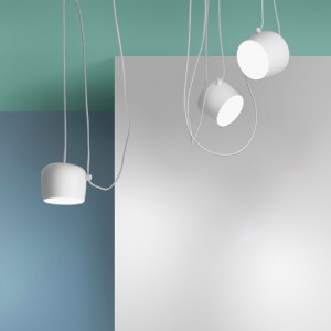 White pendant dining room lamp "BLUS" inspiration Flos Aim