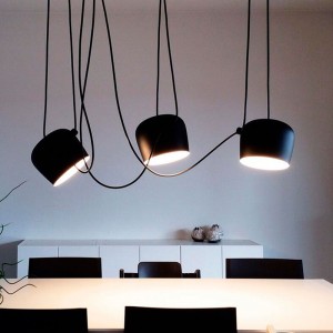 Black pendant dining room lamp "BLUS" inspiration Flos Aim