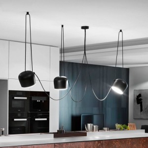 Black pendant dining room lamp "BLUS" inspiration Flos Aim