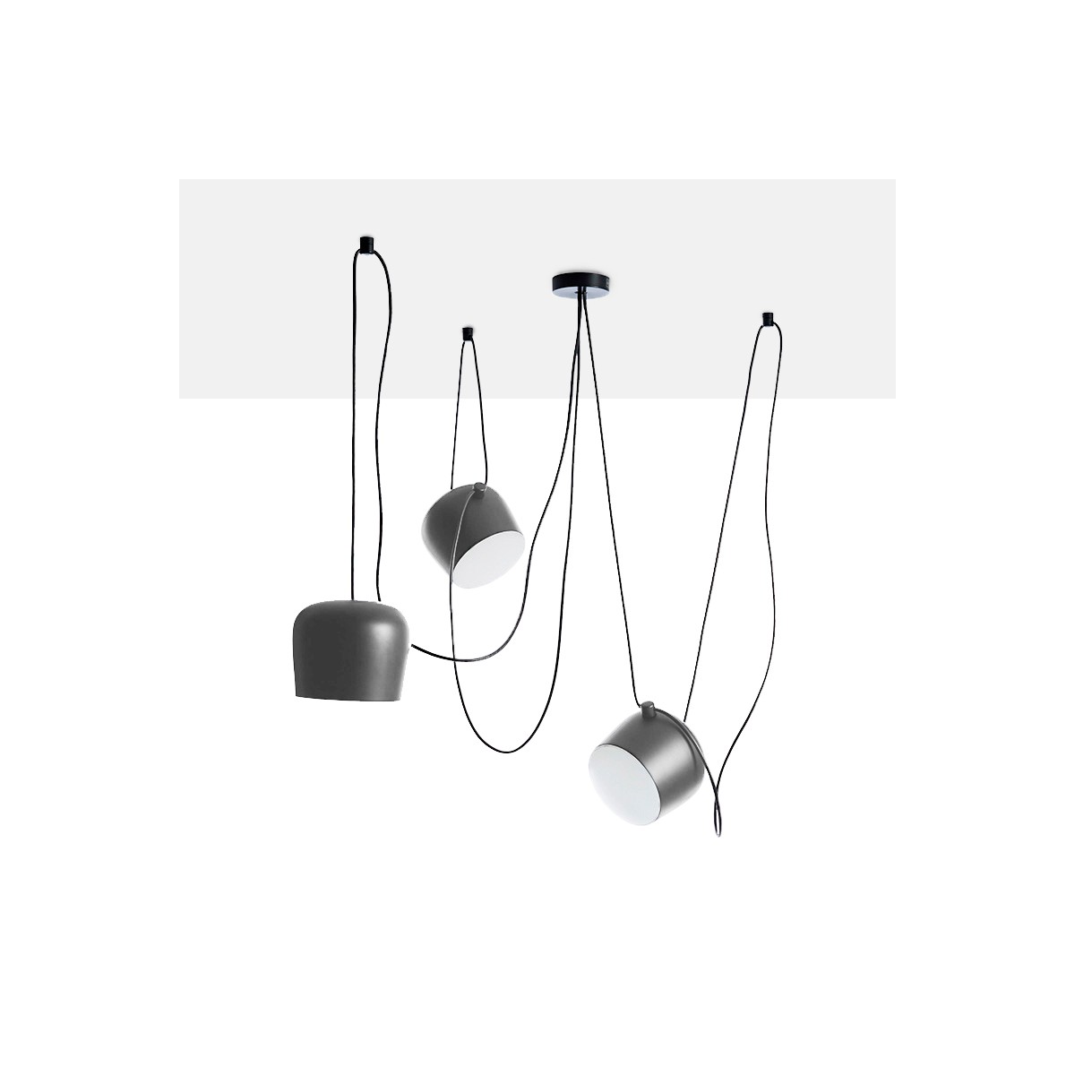 Grey pendant dining room lamp "BLUS" inspiration Flos Aim