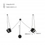 Black pendant dining room lamp "BLUS" inspiration Flos Aim