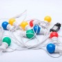 Multicolor LED garland white wire 10 LED bulbs - 8 meters