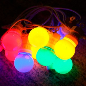 Multicolor LED garland white wire 10 LED bulbs - 8 meters