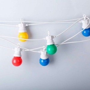 Multicolor LED garland white wire 10 LED bulbs - 8 meters