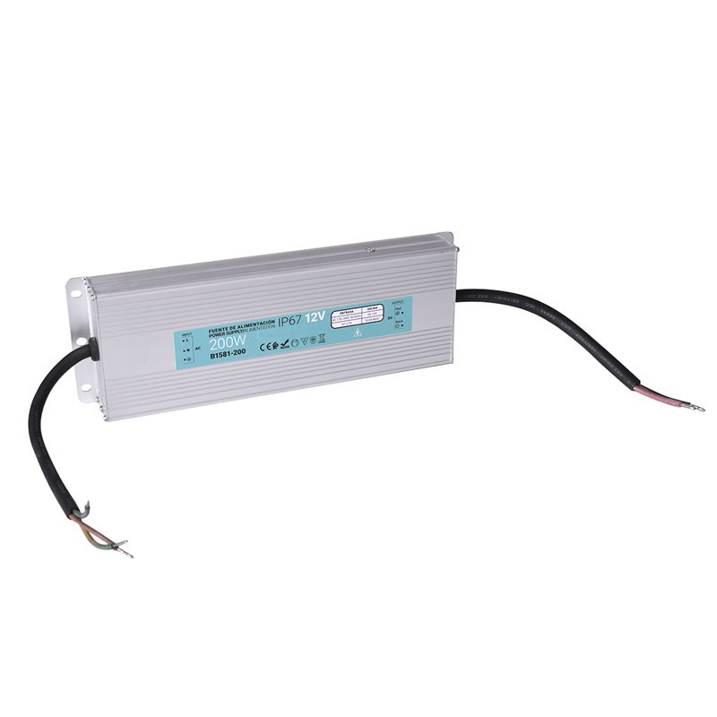 Compact watertight power supply 12V 200W IP67