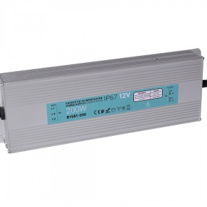 Compact watertight power supply 12V 200W IP67