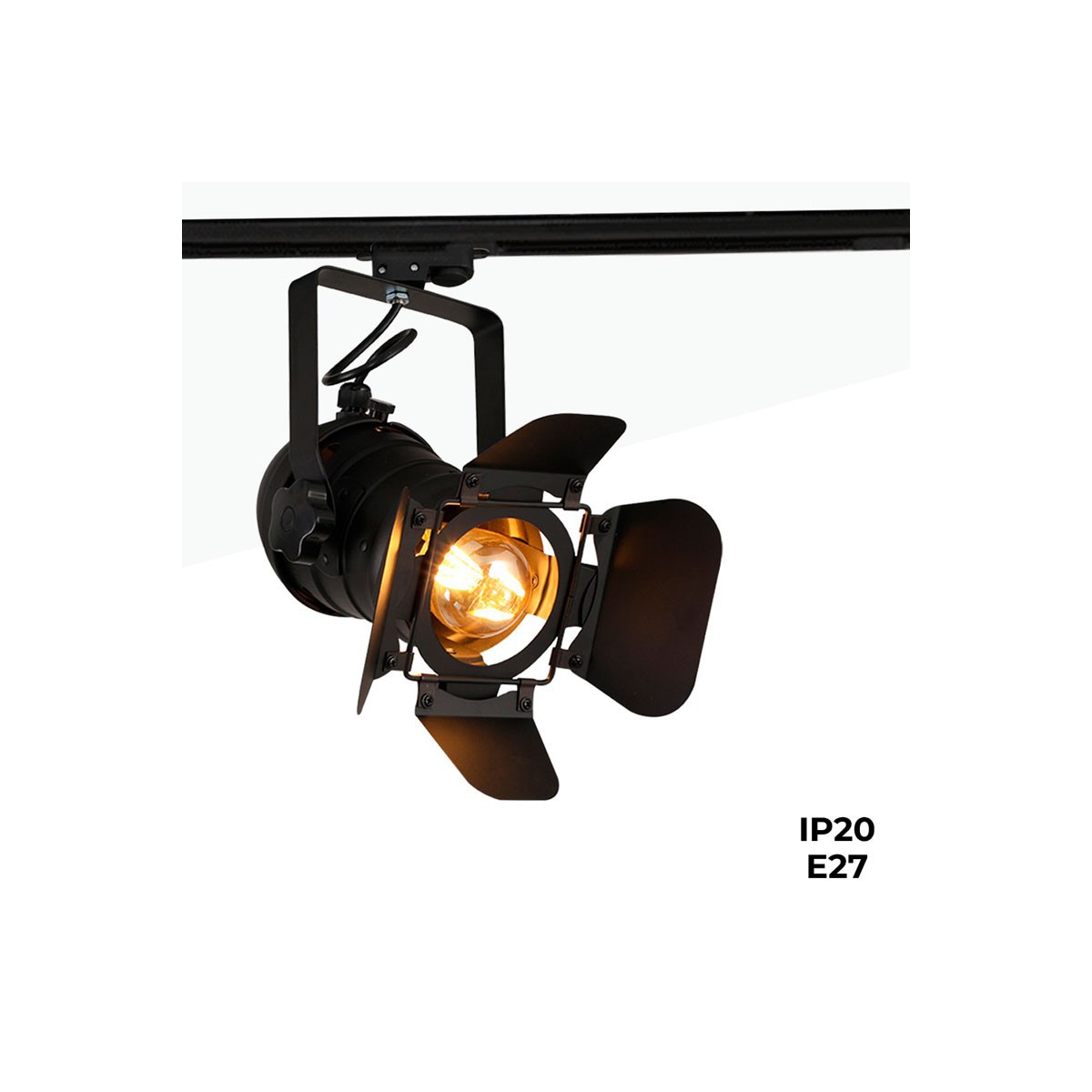 Adjustable spotlight  for 1-phase track - "Cinema" - E27