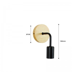 Pack of 2 Wall sconces in wood with metal flexo "Morgan".