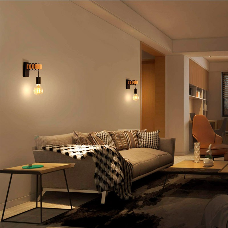 Pack of 2 Rustic wooden wall sconces "RUDER". Pack of 2 Rustic wooden wall sconces "RUDER".