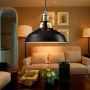 Industrial retro pendant lamp "MANACOR" with metal dome