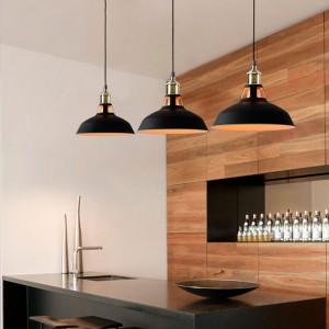 Industrial retro pendant lamp "MANACOR" with metal dome