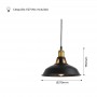 Industrial retro pendant lamp "MANACOR" with metal dome