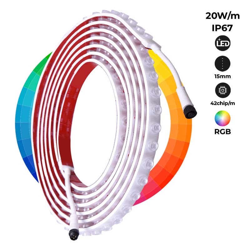 Flexible RGB LED Wall washer 24V DC - 5 meters - IP67