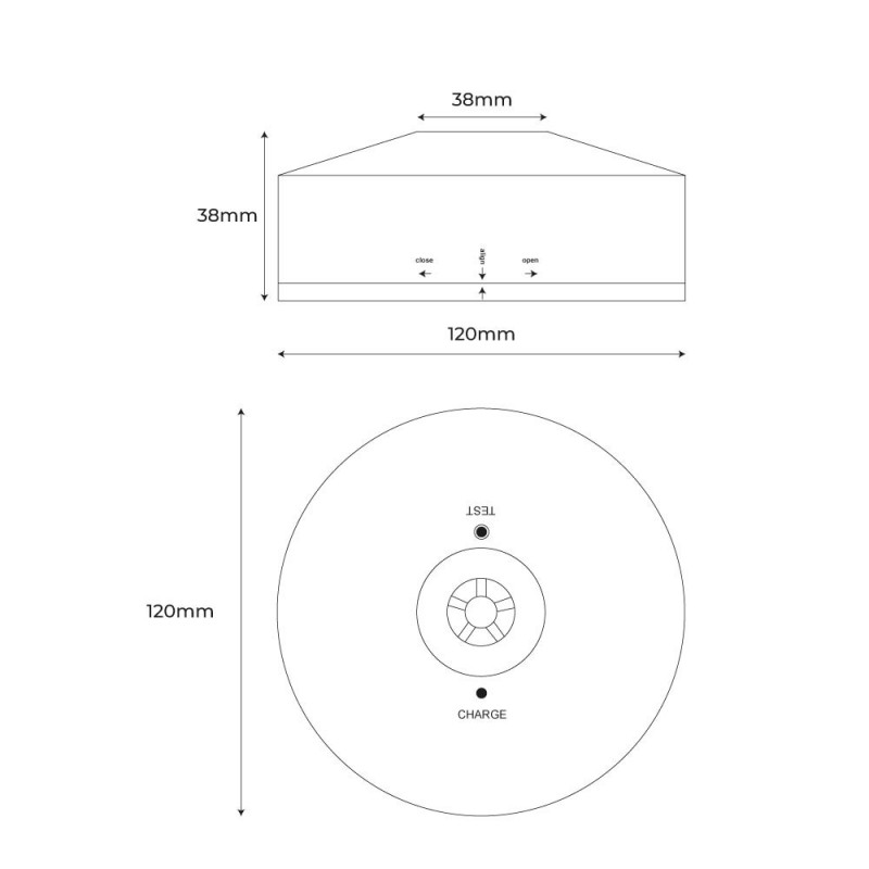 LED emergency light for surface or recessed mounting 120lm 3W 3 hours IP20
