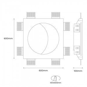 17.5W 2700K white COB moon-shaped COB LED plasterboard downlight