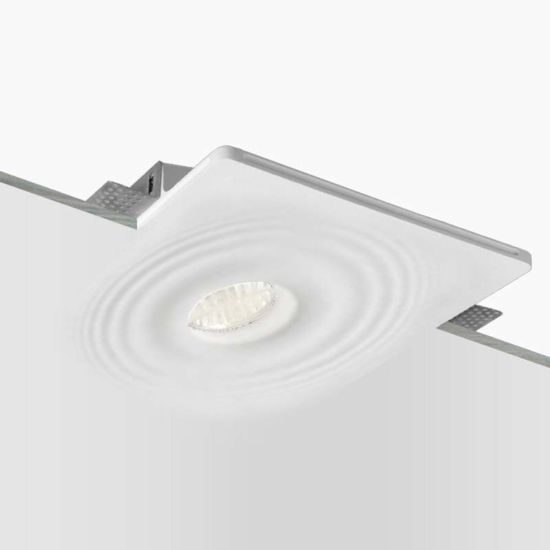 Recessed plaster ceiling light wave effect 200x200mm - GU10