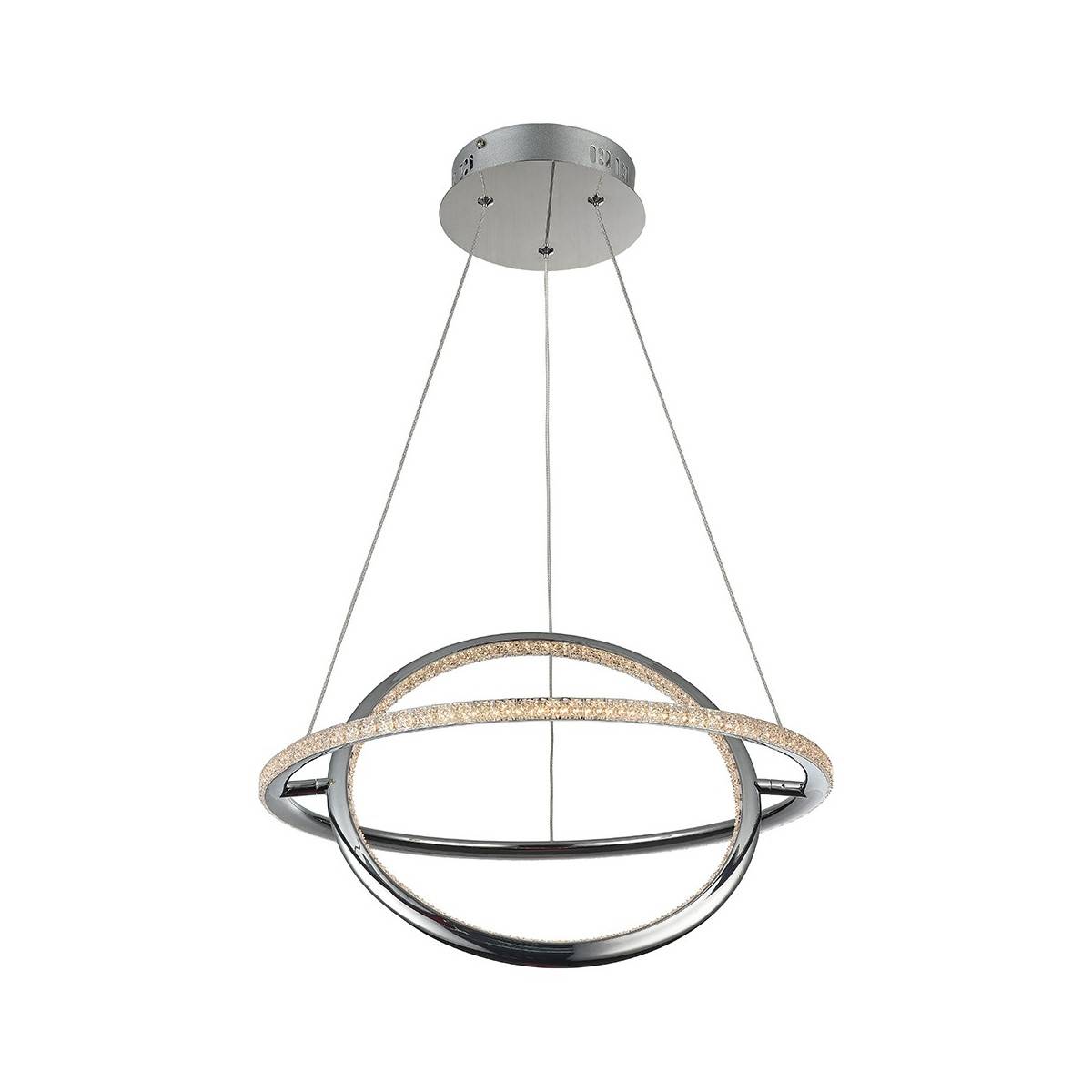 SIRKLER PENDANT LAMP NORDIC STYLE QUARTZ EFFECT 28W, NICKEL-CHROME FINISH 4000K