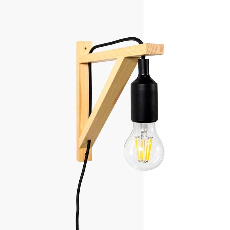 Nordic wall light "YOJO" wooden bracket and silicone pendant lamp