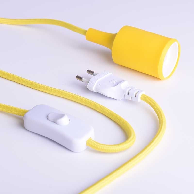 Nordic wall light "YOJO" wooden bracket and silicone pendant lamp