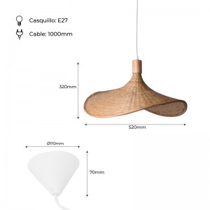 Wicker pendant lamp "Bellas".