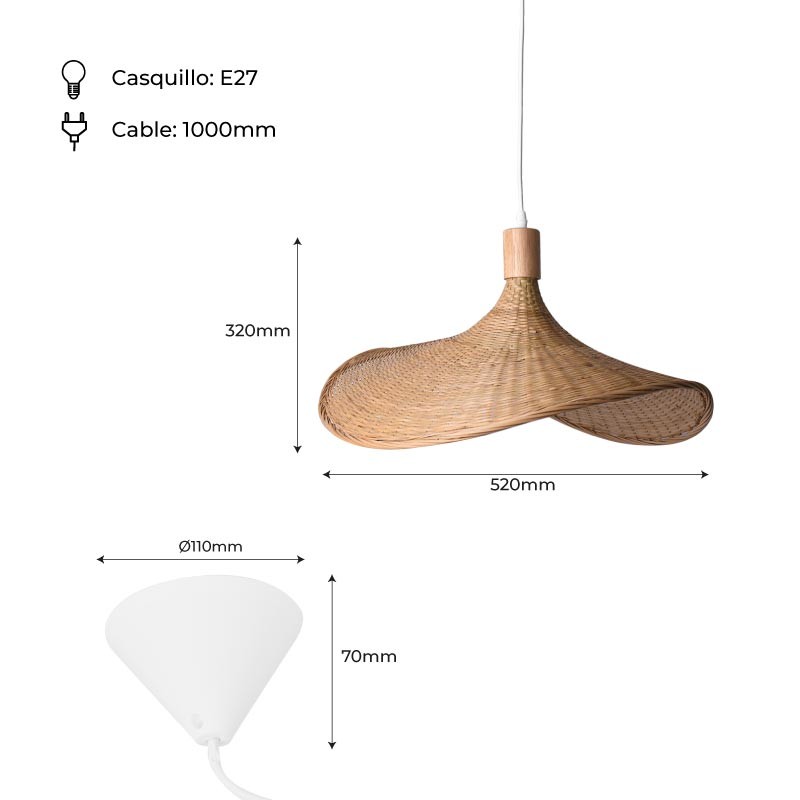 Wicker pendant lamp "Bellas". Wicker pendant lamp "Bellas".