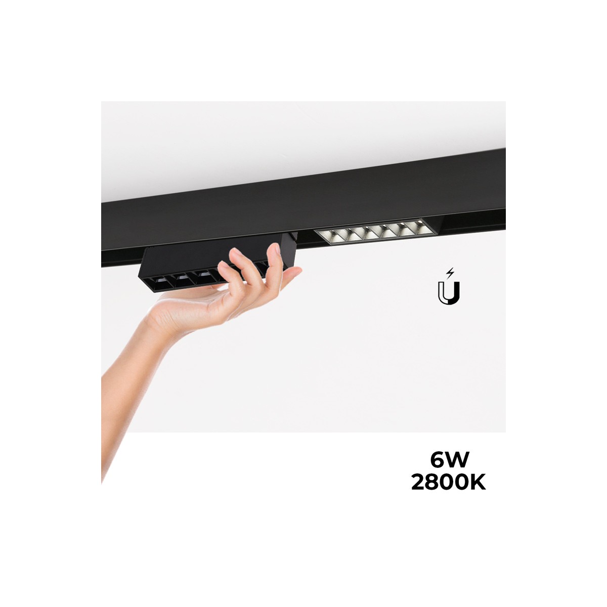 Magnetic rail LED linear spotlight 20mm 48V 6W URG16