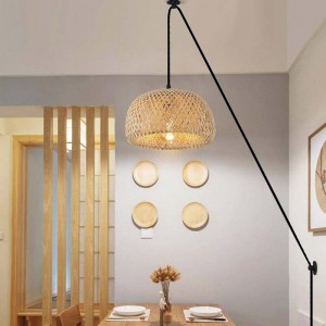 Plug-in wicker pendant lamp "Yonna"