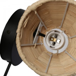 Wicker wall light with "Blind" plug. E27