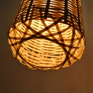 detail of wicker lamp