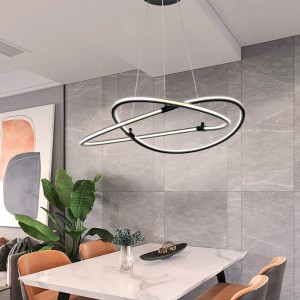 Irregular tubular design pendant lamp in black color