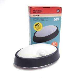 OVAL SURFACE WALL LAMP 6W IP64 WITH SENSOR PIR 4000K