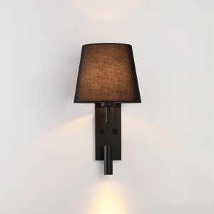 wall lamp black, with directional spotlight
