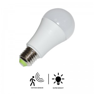 Duralamp A6006N-PIR - Lampada led goccia opale E27 06W 230V 4000k con sensore  di movimento DECO LED SENSOR PIR